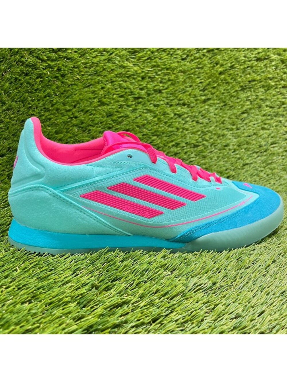 Adidas F50 Freestyle Messi Mens Size 10 Blue Pink Running Indoor Soccer Shoes